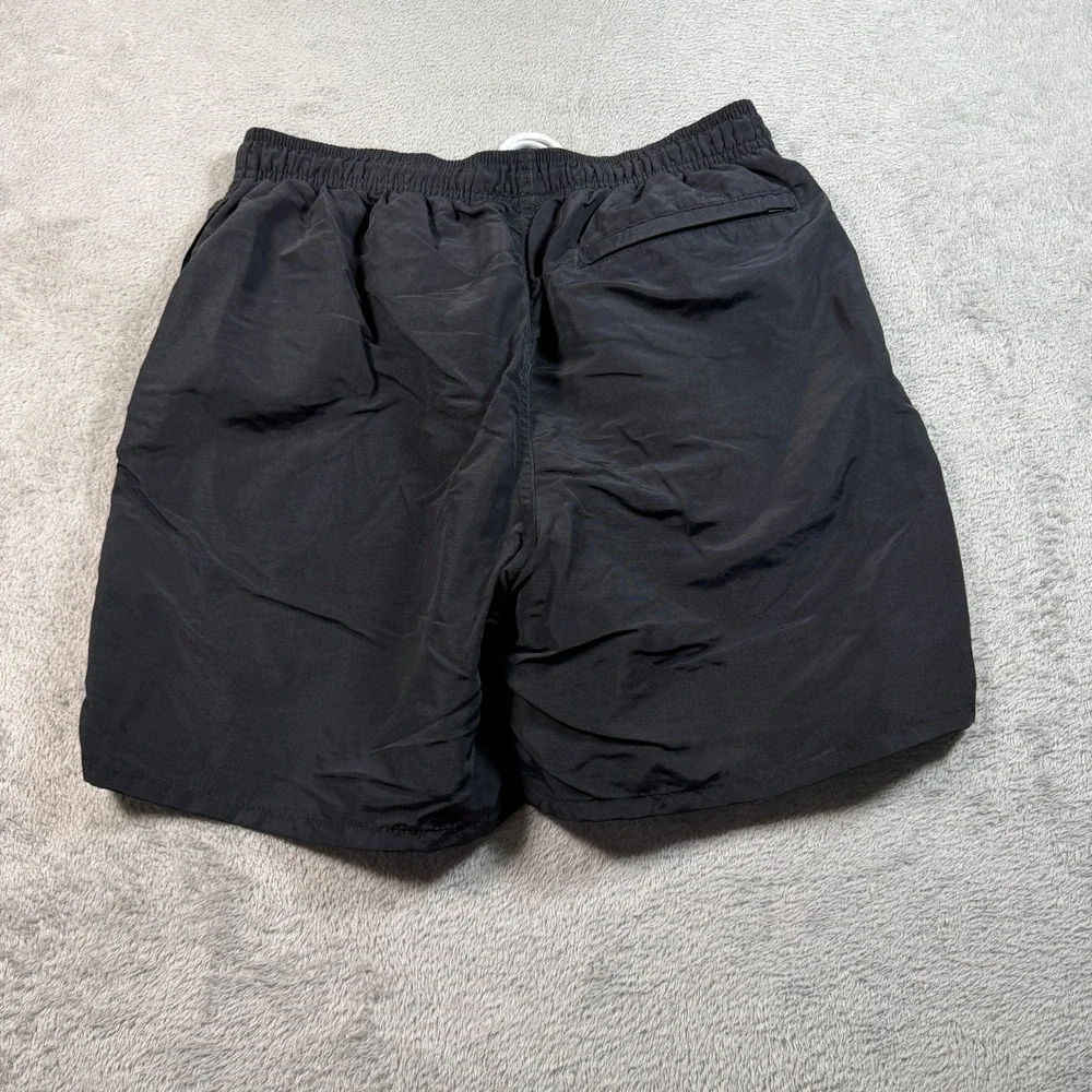 Stussy Big Basic Water Shorts Mens Small Black Nylon Swim Trunks Summer